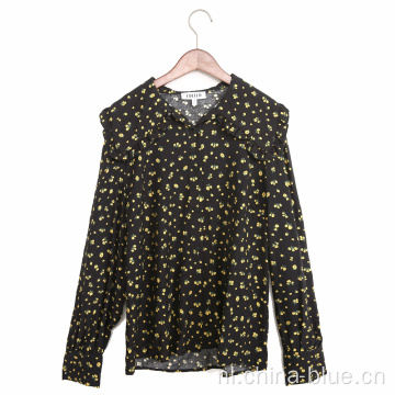 Dames van hoge kwaliteit geweven bedrukte blouse